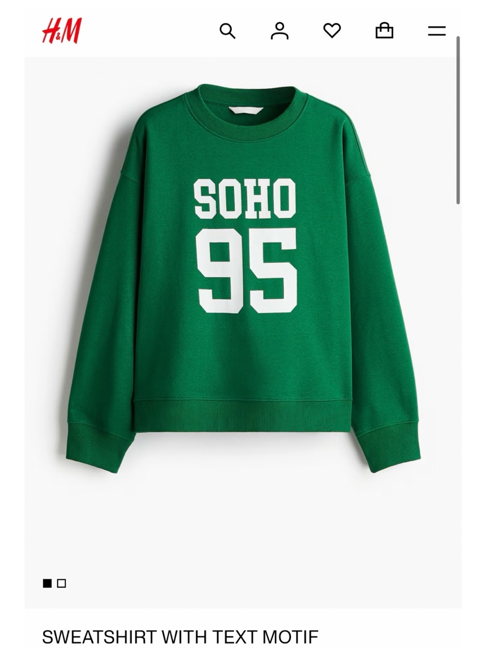 H&M Green SOHO 95 Pullover Style Sweater
